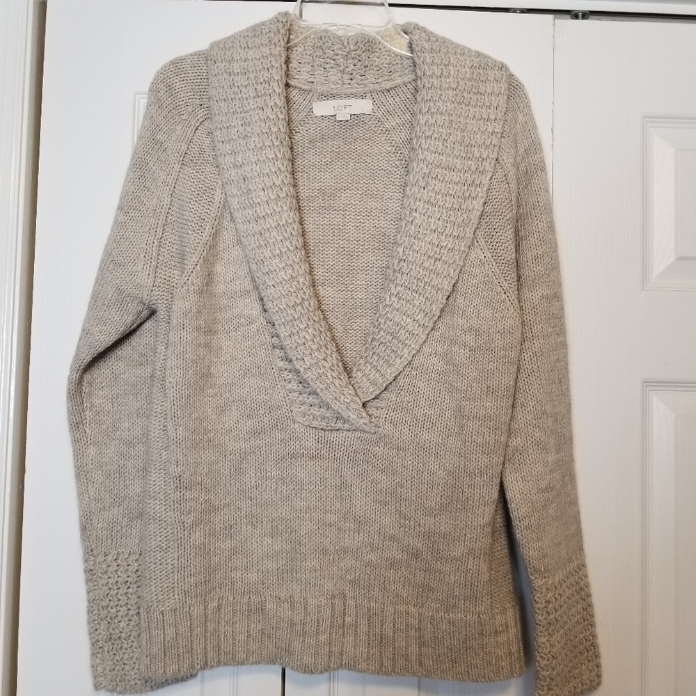 Loft Tan Alpaca Wool Blend Knit Sweater
